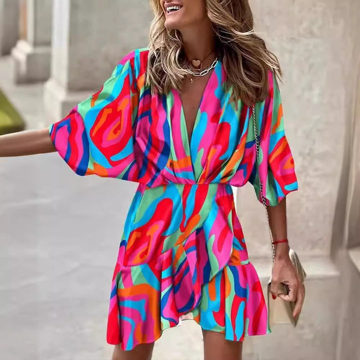 Ladies Short Minimalist Dress with Short Sleeves Lune London