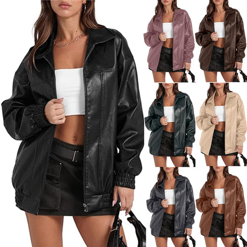 Ladies casual oversized jacket with elastic cuffs and practical pockets Lune London