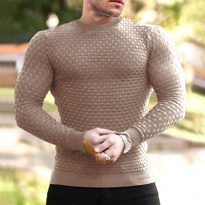 Structured round neck sweater for men Lune London
