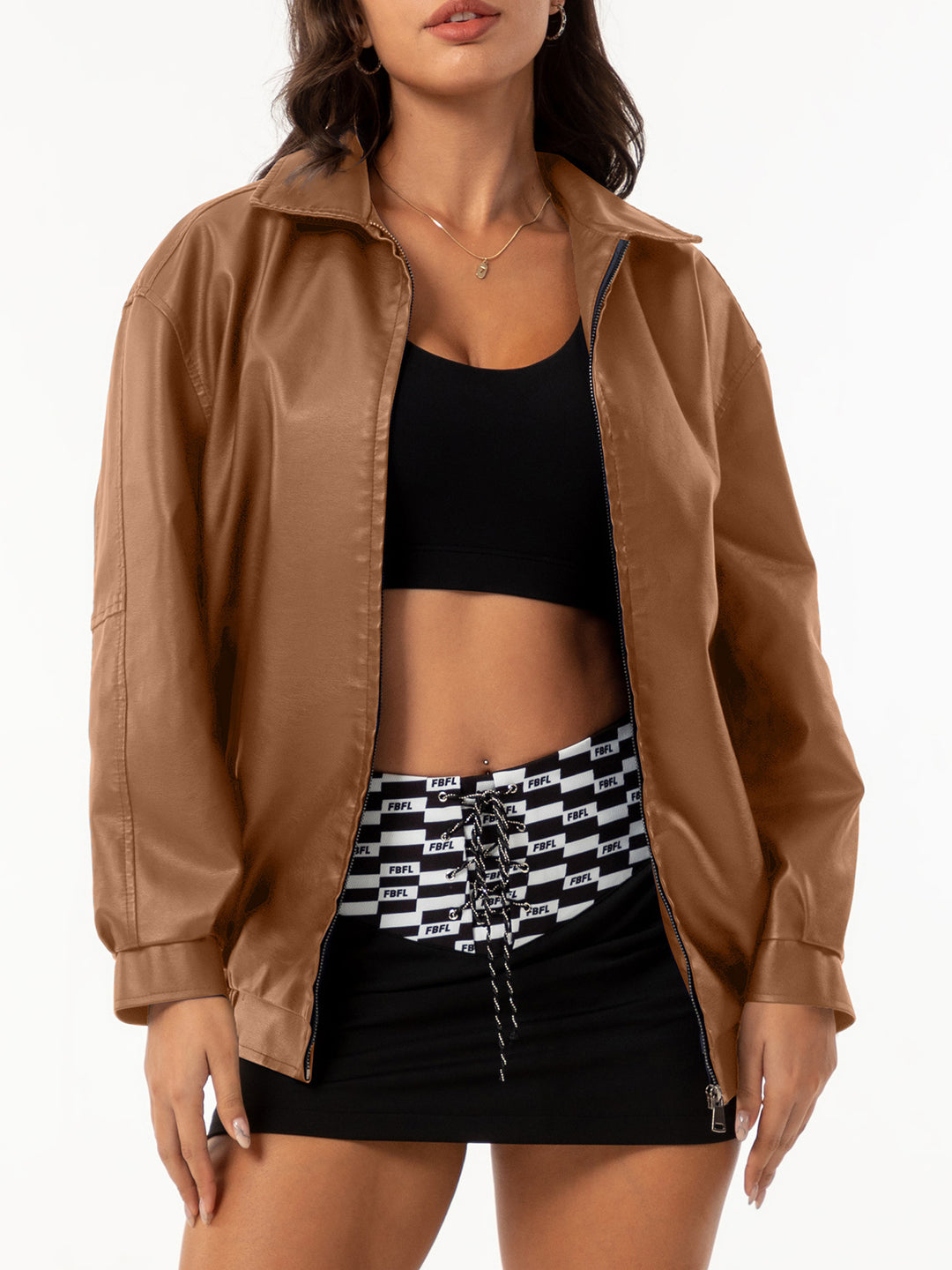 Casual satin jacket for women with a modern cut and practical pockets Lune London