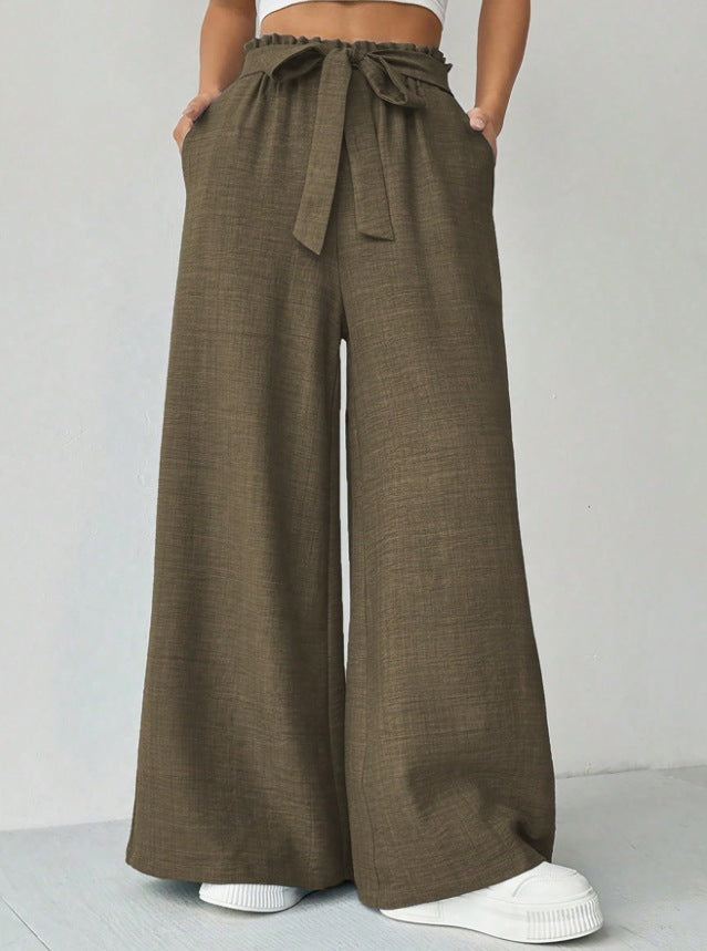 Ladies Wide Pants with Adjustable Waist Lune London