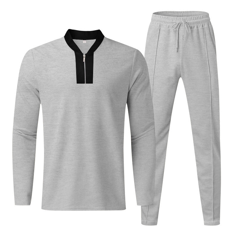 Casual sports suit for men with high collar and zipper Lune London
