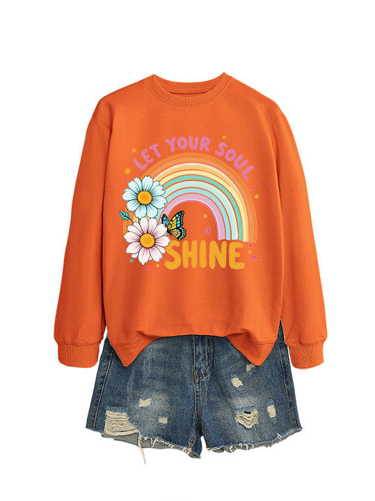Sweatshirt pour femmes avec dégradé coloré et design graphique floral Chic & Stil