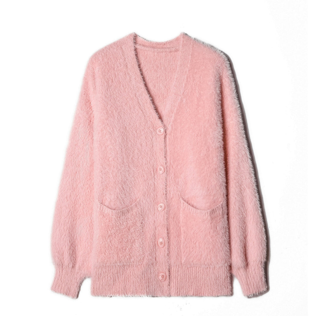 Cardigan moelleux pour femmes avec poches et larges revers Chic & Stil
