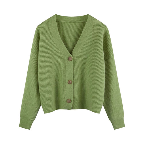 Women's knit cardigan with V-neck and high-quality button details Lune London