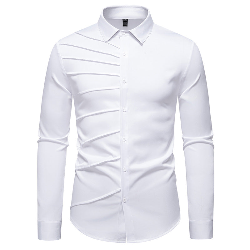 Trendy long sleeve shirt for men with an original pleat design Lune London