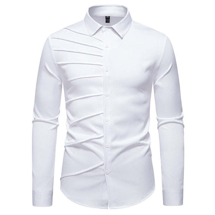 Trendy long sleeve shirt for men with an original pleat design Lune London