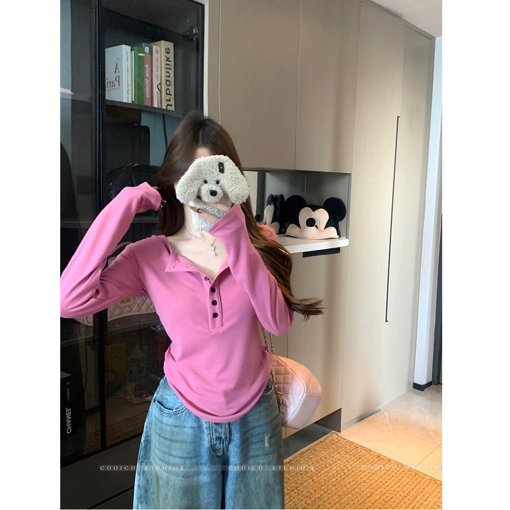 Women's elegant long-sleeve shirt with button placket Chic & Stil