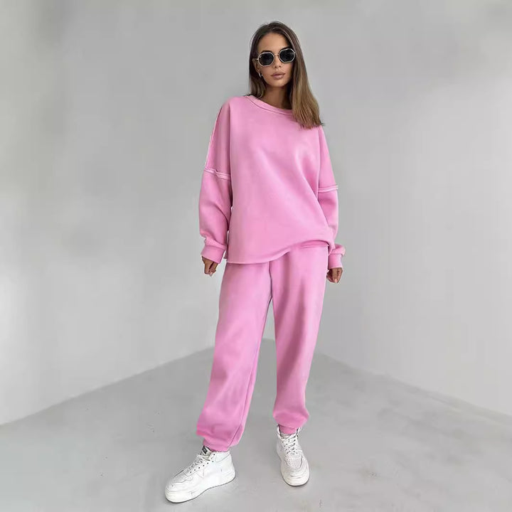 Ladies Casual Chic Fleece Loungewear Set