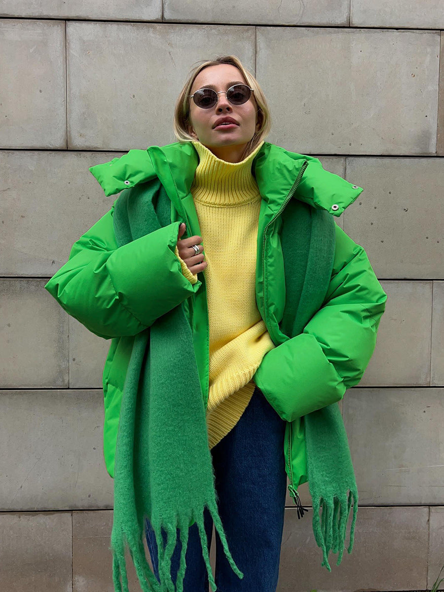 Sporty winter jacket for women with high collar and oversized fit Lune London