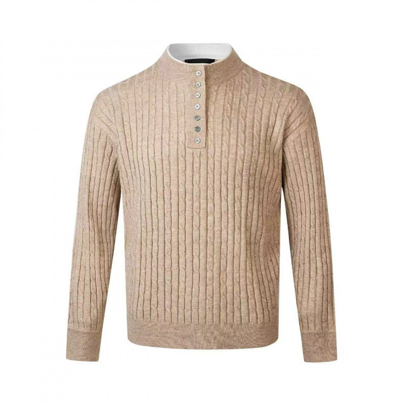 Fine knit sweater for men with decorative button details Lune London