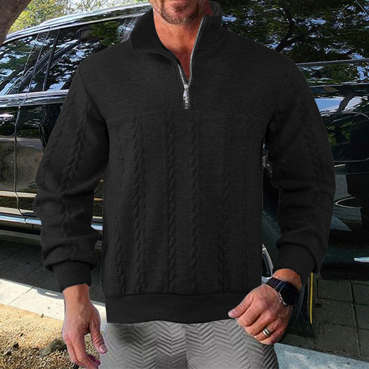 Pull-over zip pour homme avec design texturé Lune London