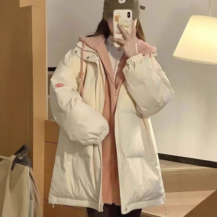 Ladies' fashion and padded quilted jacket with high collar and large pockets Lune London