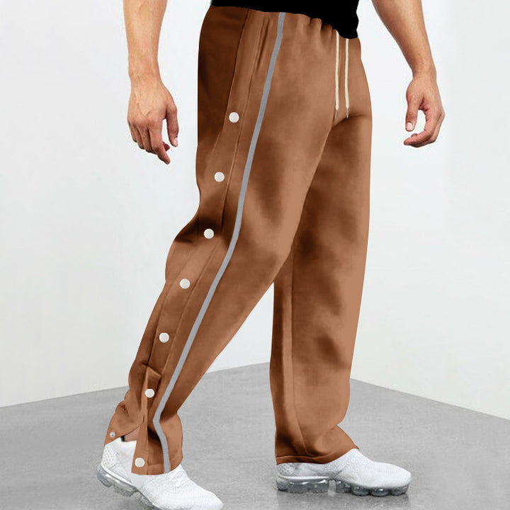 Sport leisure pants for men with side print and three snap buttons Lune London