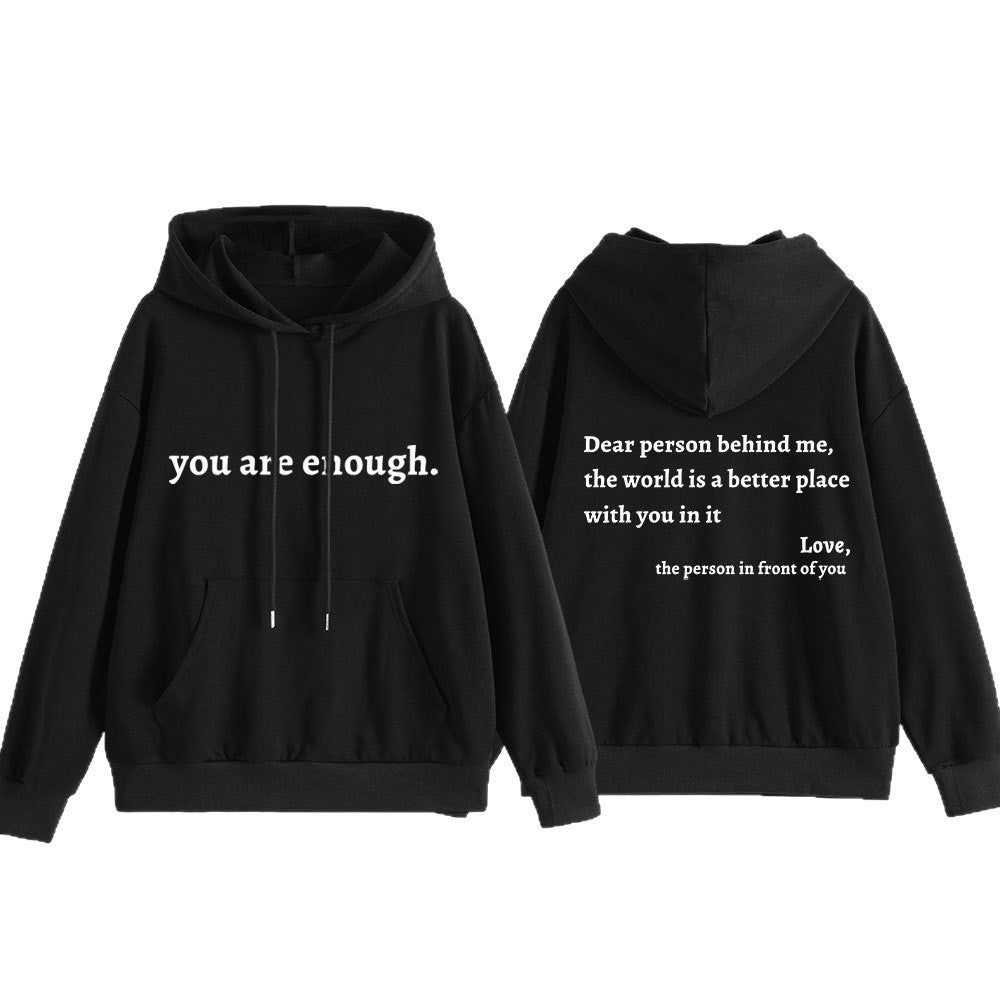 Women's hooded sweatshirt with motivational lettering and comfortable fit Chic & Stil