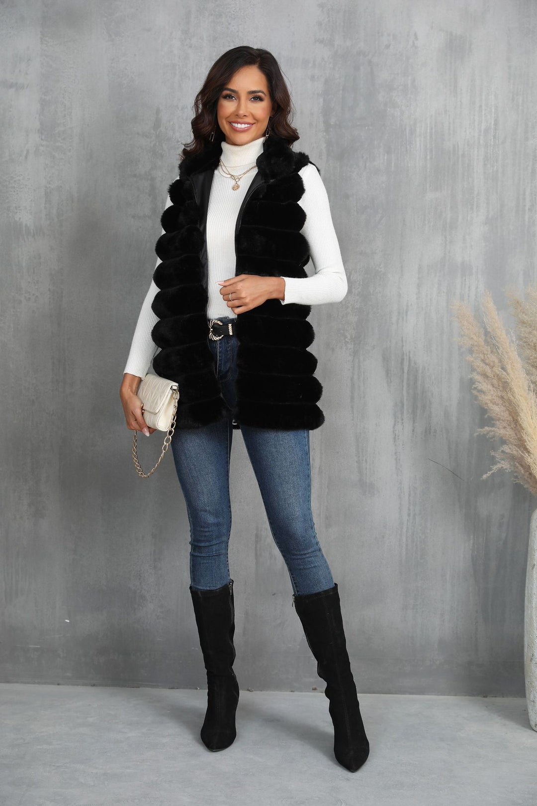Chic Long Plush Fur Vest for Women