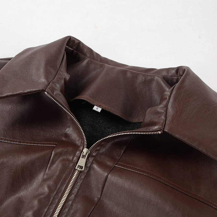 Faux leather jacket for women with oversized fit and practical pockets Lune London