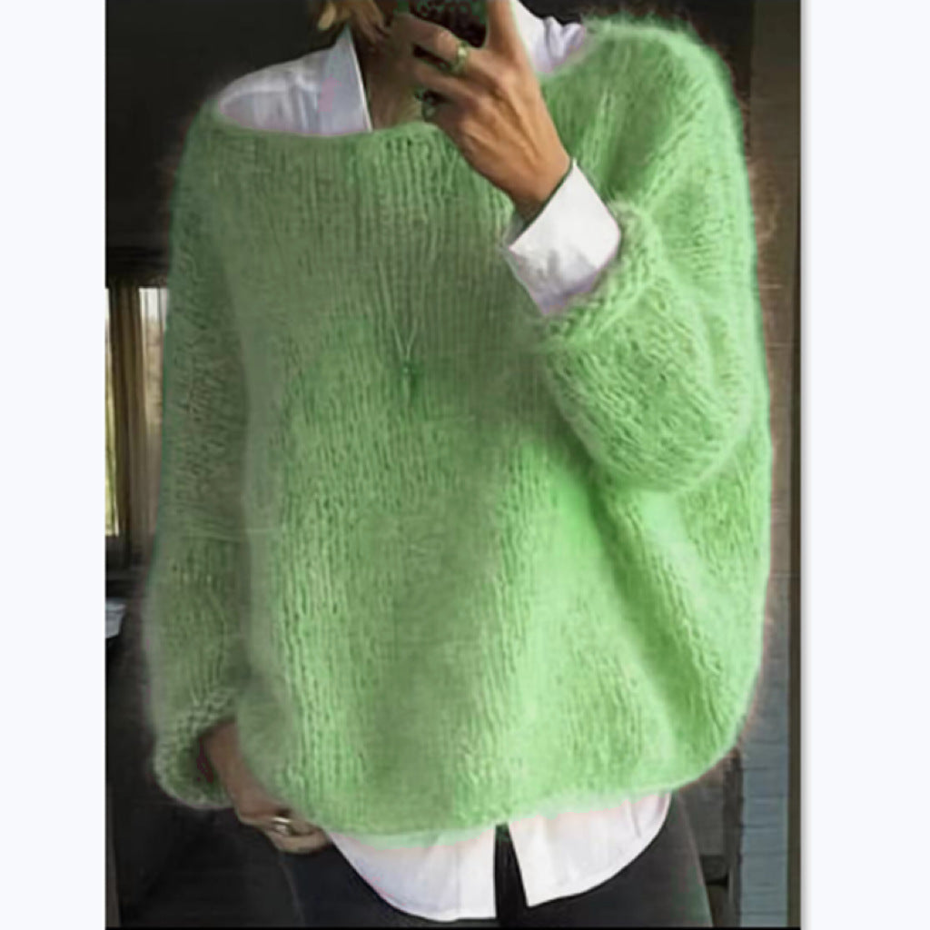 Women's Cozy Oversized Pullover with Boat Neck Lune London