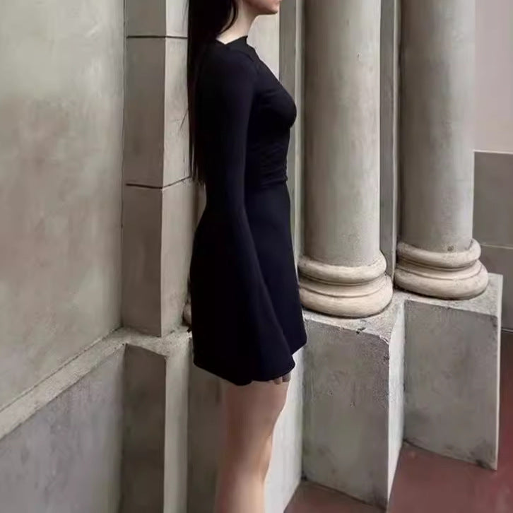 Elegant ruffled mini dress for women with long sleeves Lune London