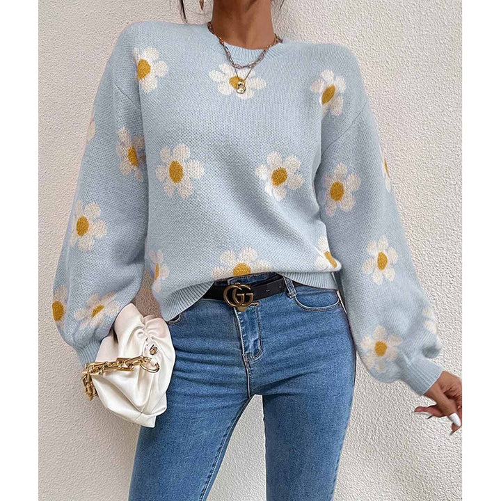 Sweater women with floral pattern and voluminous sleeves Lune London