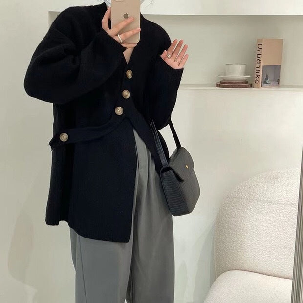 Ladies chic and stylish tie cardigan