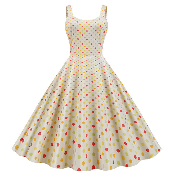 Robe swing pour femmes avec motif à pois classique et coupe évasée Chic & Stil