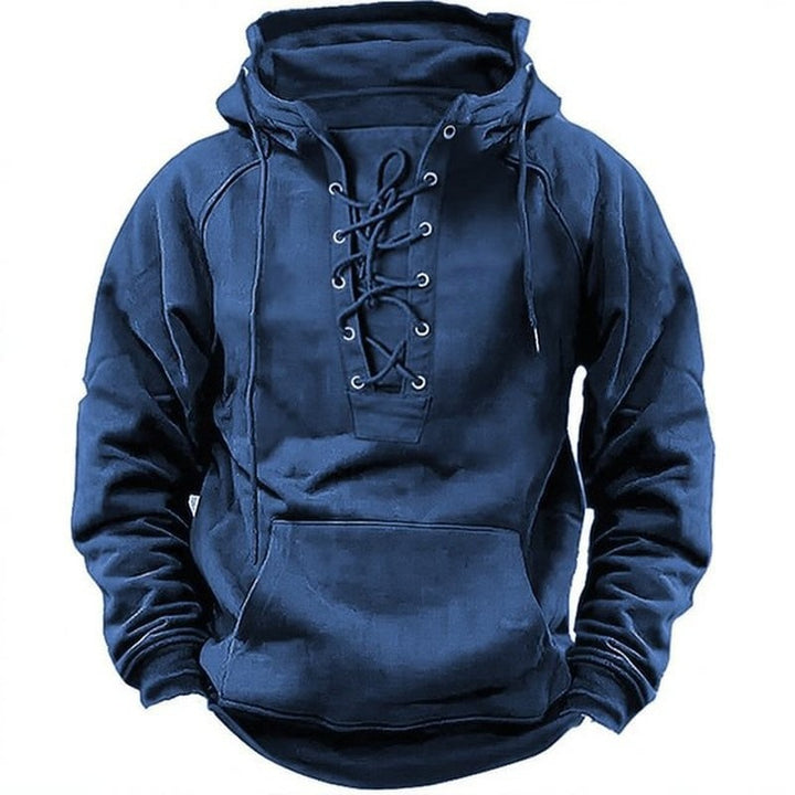 Men's hoodie with a modern lacing design and a soft inner lining Lune London