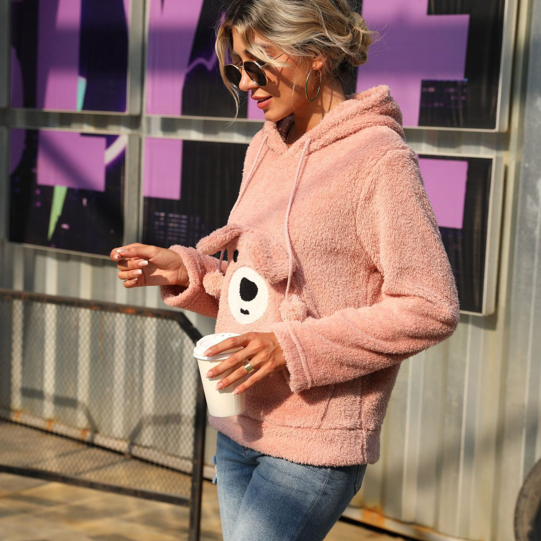 Ladies Cozy Hoodie with Chic Animal Print