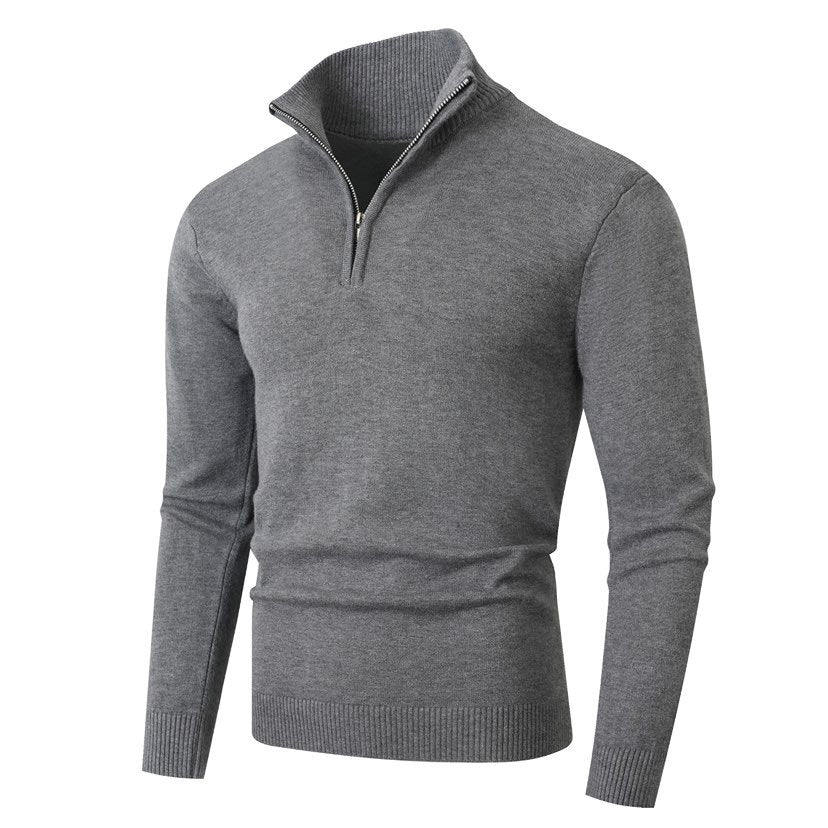 Men's sweater with half-zip modern and fine ribbed structure Lune London