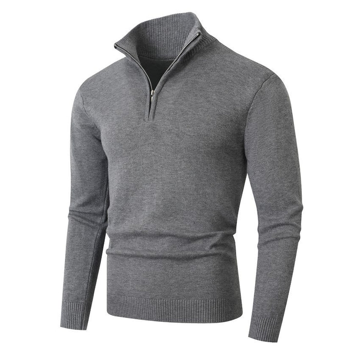 Men's sweater with half-zip modern and fine ribbed structure Lune London