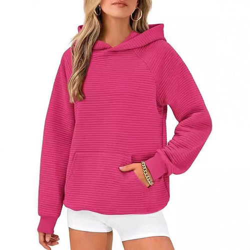 Casual hooded sweatshirt for women in structured cotton Lune London