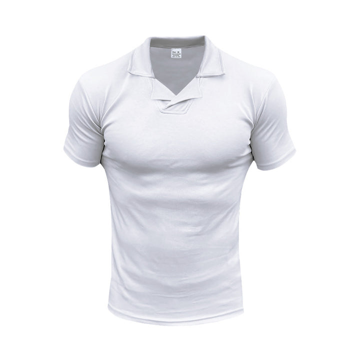Men's Short Sporty Polo with Stylish Reversed Collar Lune London