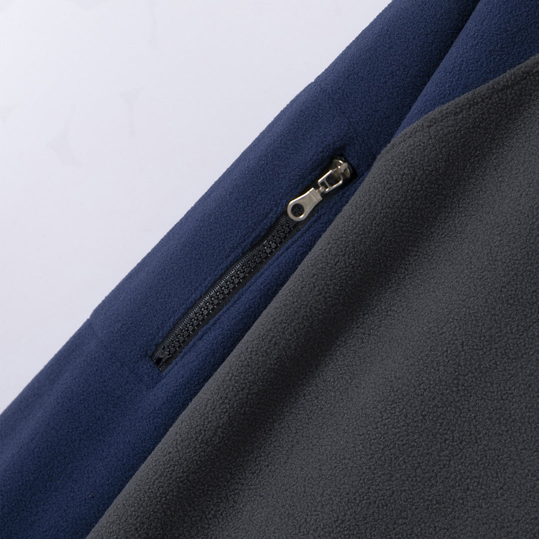 Functional fleece jacket for men with high collar and zipper Lune London