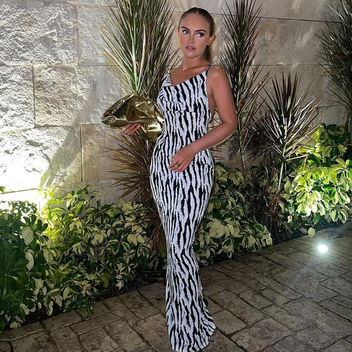 Lune London Zebra Print Maxi Dress for Women