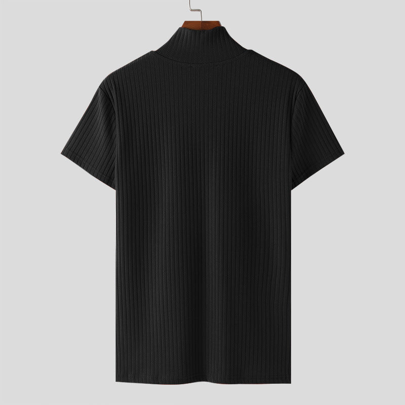 Short-sleeved blouse for women with V-neck and structured ribbed pattern Lune London