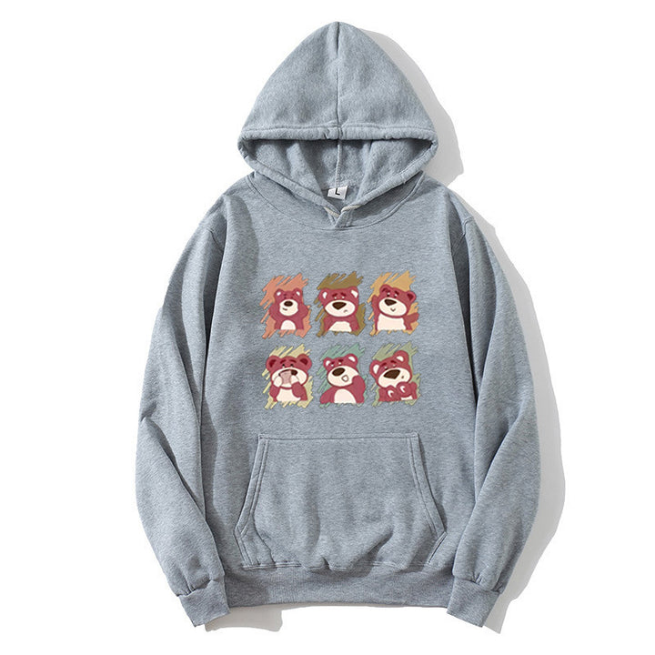 Women's Hooded Sweatshirt with Animal Cartoon Design Chic & Stil