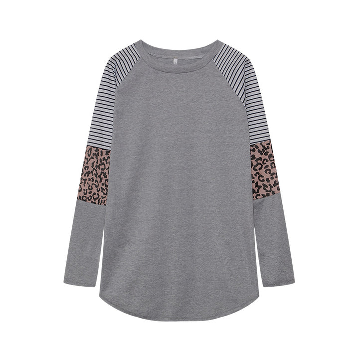 Chemisier long à manches longues pour femmes avec imprimé animal et design à rayures modernes Chic & Stil
