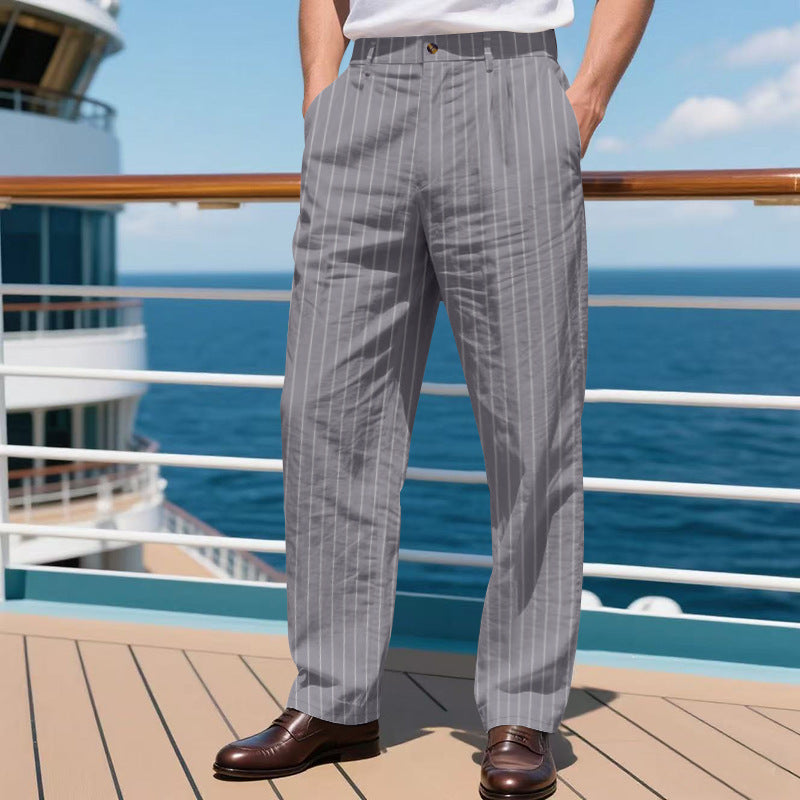 Lune London striped elegant trousers for men