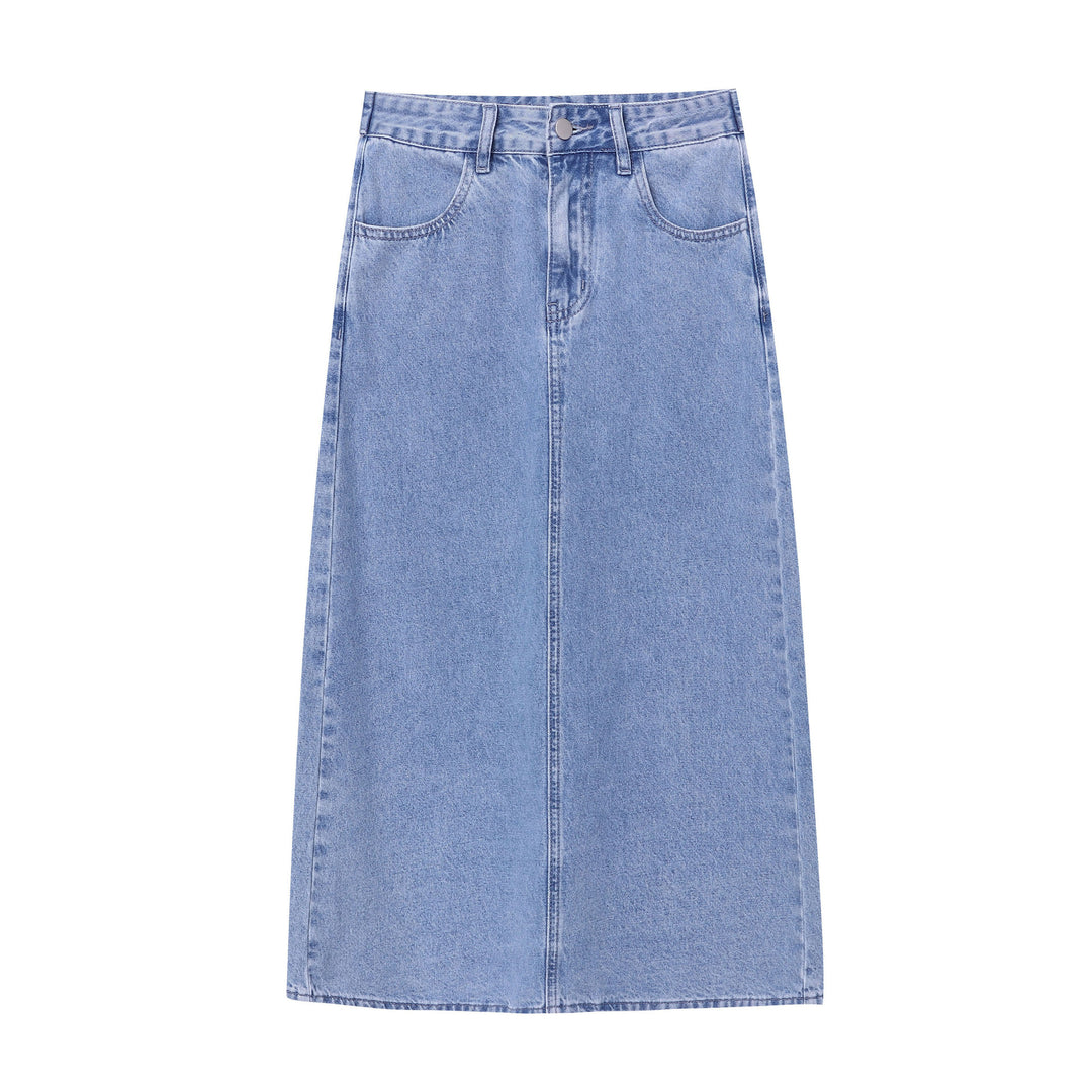 Ladies Elegant Long Denim Skirt Chic & Stil