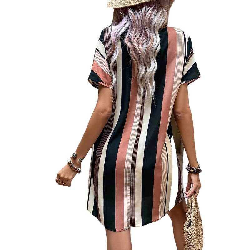 Chic and Stylish Women's Casual Striped Mini Dress