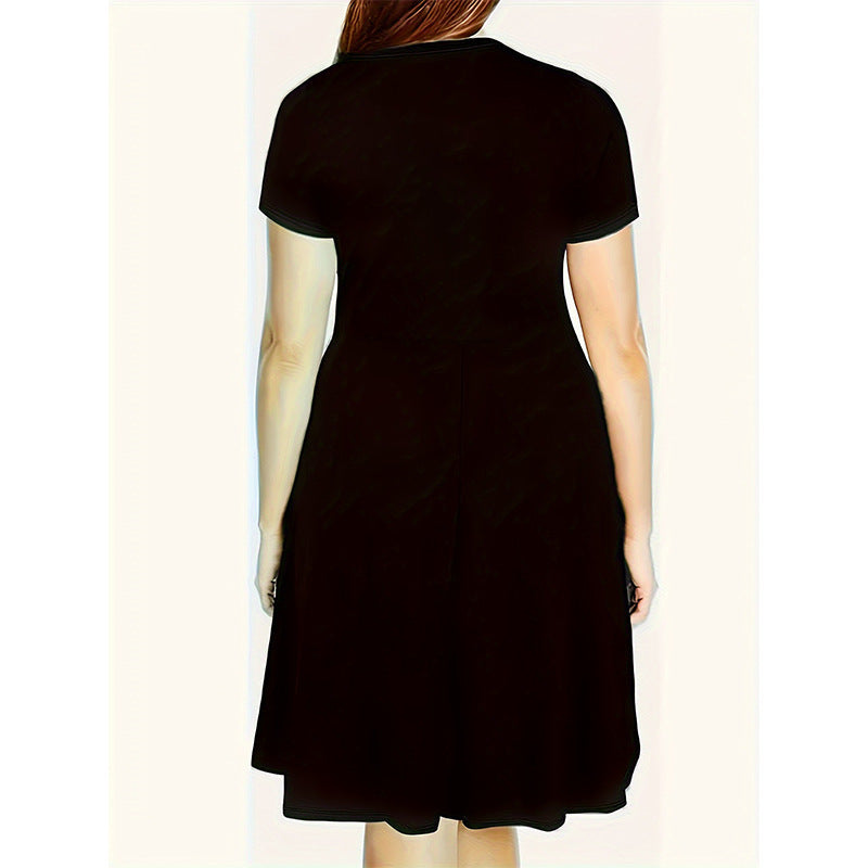 Midi dress for women with side pockets and flared skirt Lune London