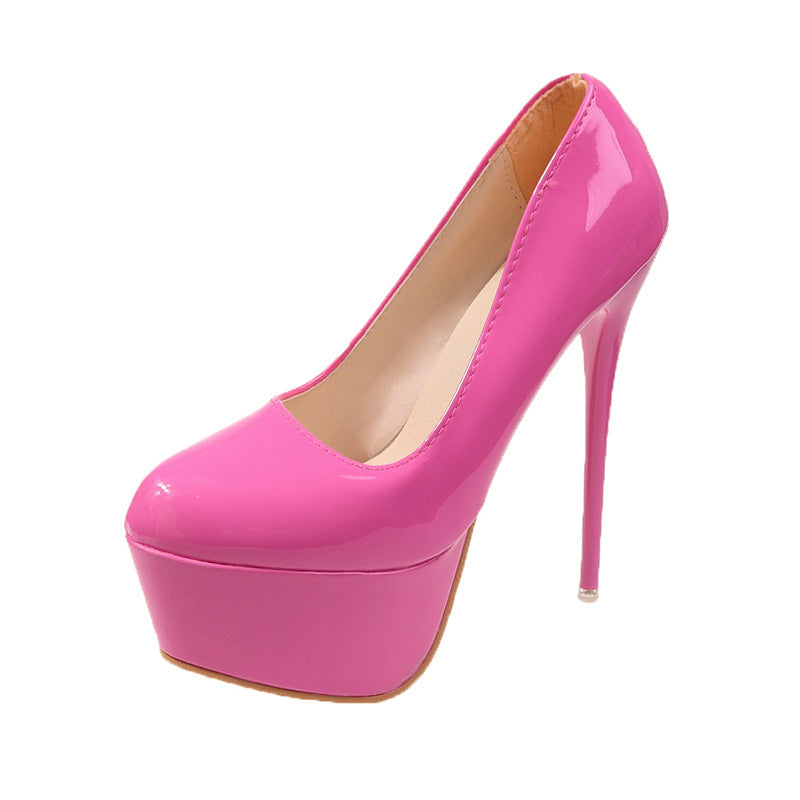 Wedge pumps for women in shiny material and high stiletto heel Lune London