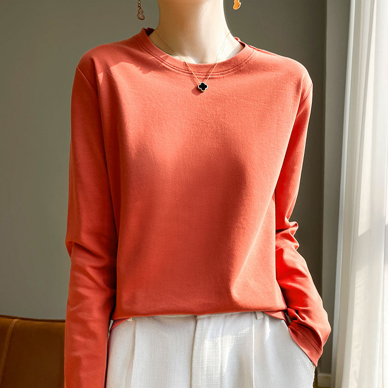 Women Round Neck Long Sleeve Shirt Chic & Stil