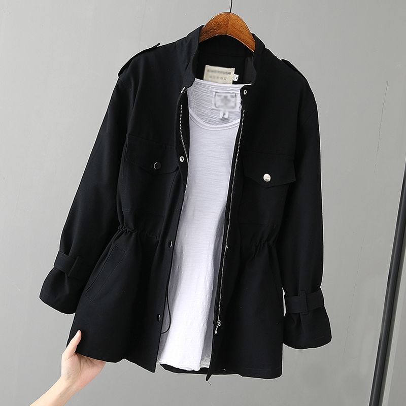 Ladies Practical Leisure Jacket with Adjustable Waist and Chic Style Pockets