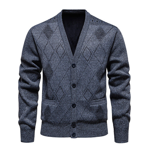 Men's Stylish Cardigan with Diamond Pattern Lune London