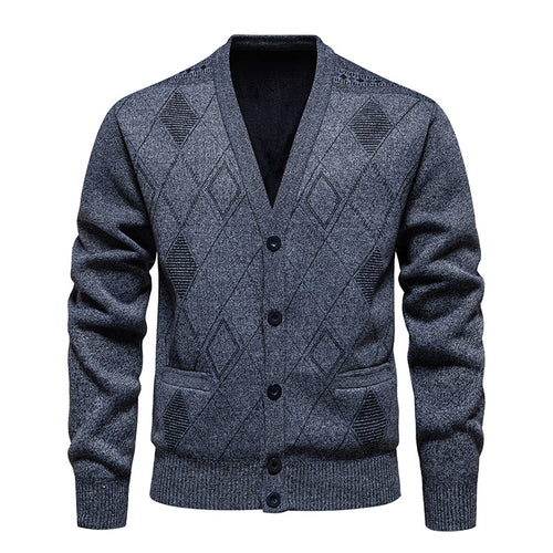 Elegant knitted jacket for men with diamond pattern Lune London
