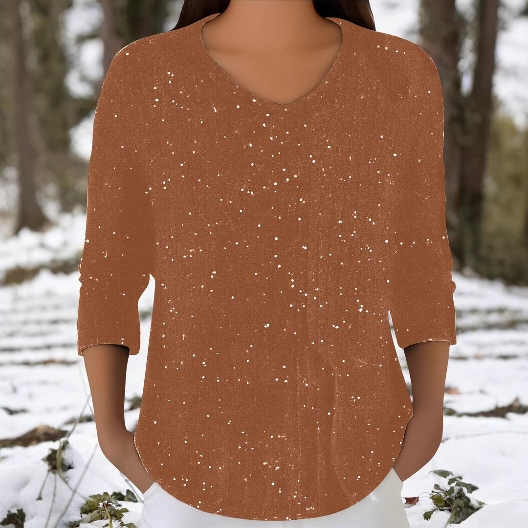Chemise à manches longues pour femmes avec décolleté en V Chic & Stil