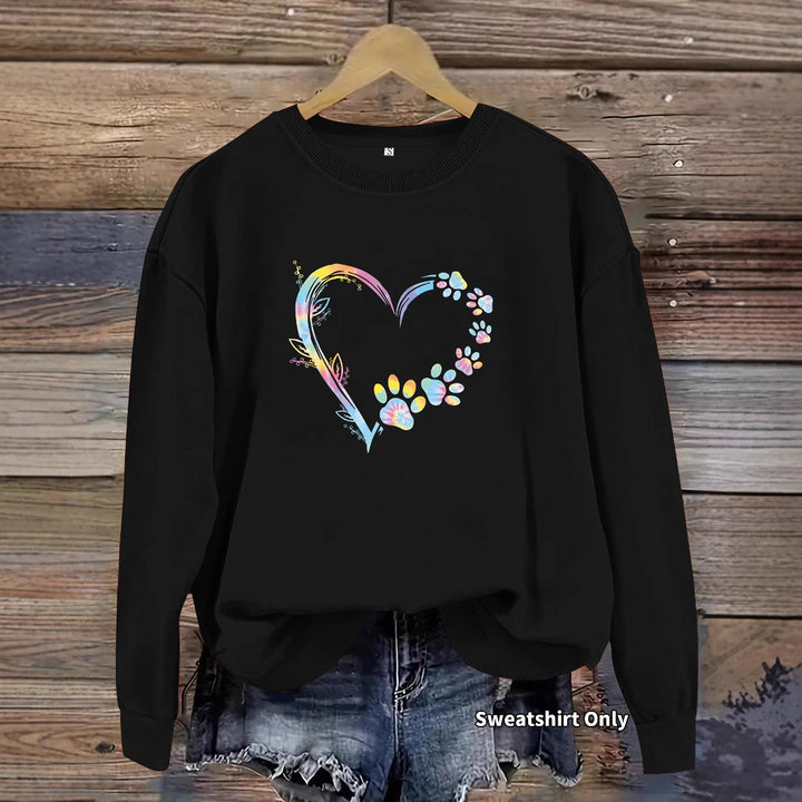 Sweatshirt femme avec motif cœur floral et coupe confortable Chic & Stil