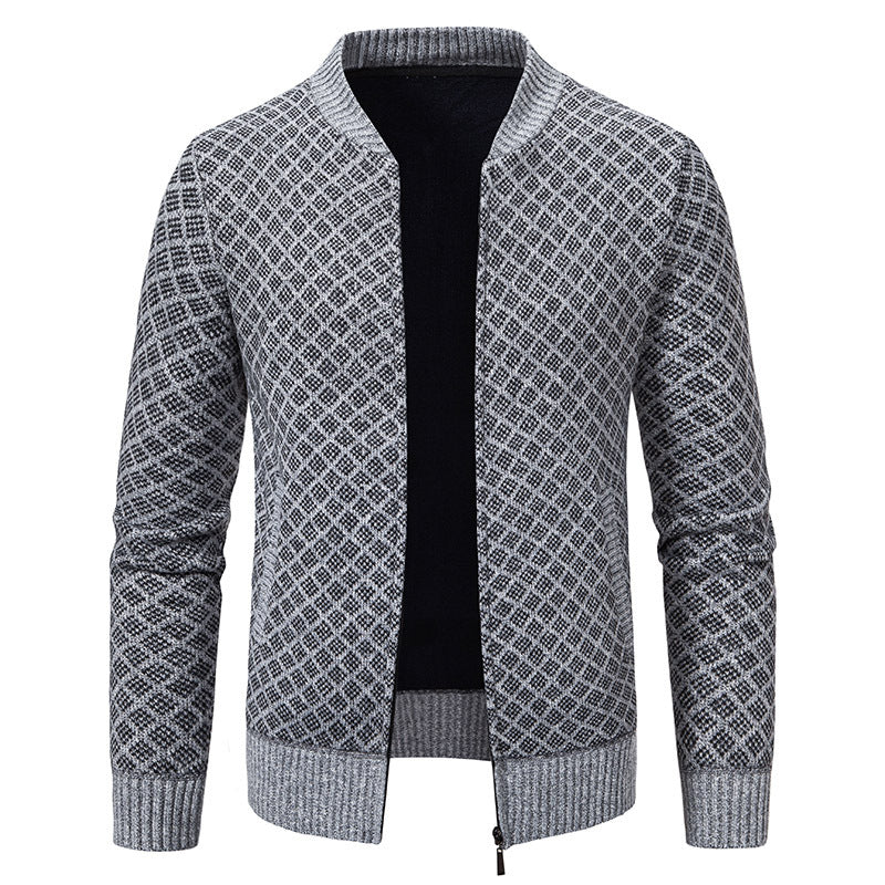 Men's knitted jacket with modern zipper and structured design Lune London