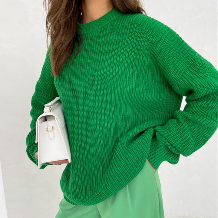 Casual knit sweater for women with structured fabric Lune London
